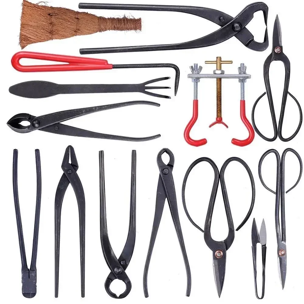 High Quality Gardening Bonsai Tool Set Multi-function Bonsai Kit 14 Piece Set Carbon Steel Cutting Kit and Tool Kit / Rolling