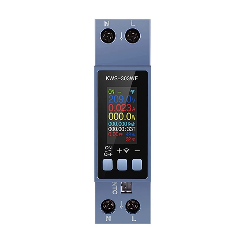 TUYA WIFI Energy Meter Din Rail Mount Digital Voltmeter Ammeter Wattmeter AC 80-290V Kwh Power Meter Remote Control