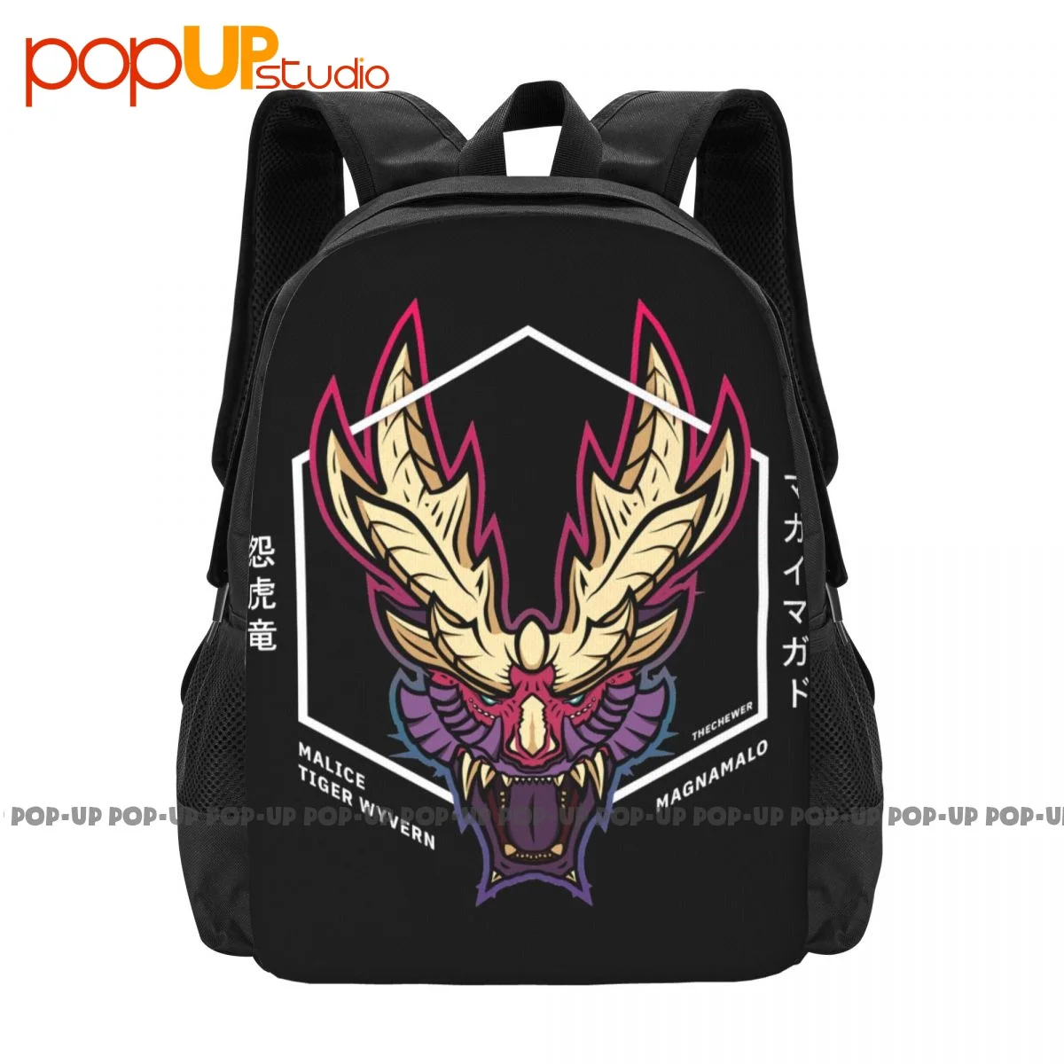 Magnamalotee Monster Hunter Rise Classic Tiger Malice Backpack Large Capacity Shoe Bag Schoolbag