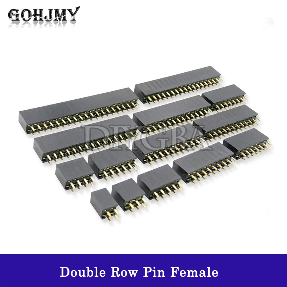 10PCS/LOT Double Row Pin Female Header Socket Pitch 2.54mm 2*3PIN 4PIN 5PIN 6PIN 7PIN 8PIN 9PIN 20PIN Connector For arduino