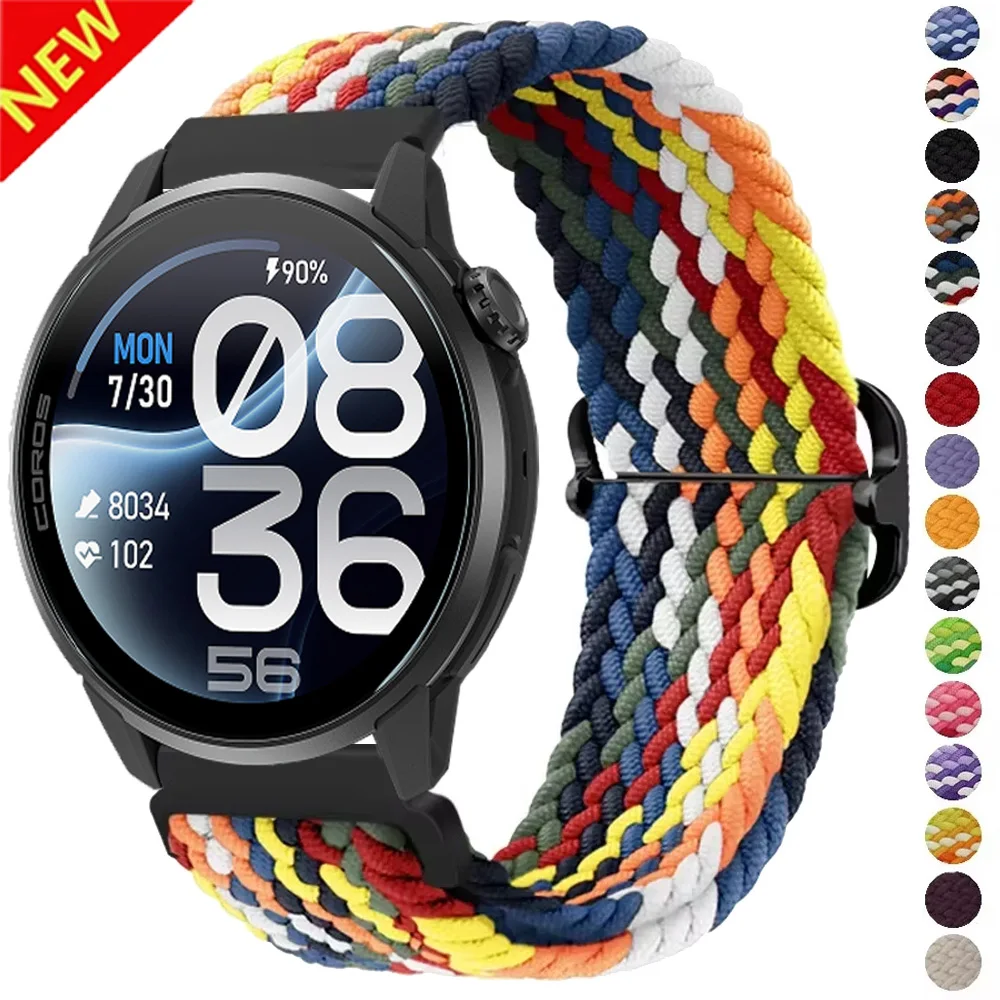 20mm 22mm Nylon Braid Strap For COROS APEX 4 42mm PACE 4 Pro/4/3/2 CMF Watch 3/2/1 Pro Adjustable Band Suunto Race 2 Vertical 2