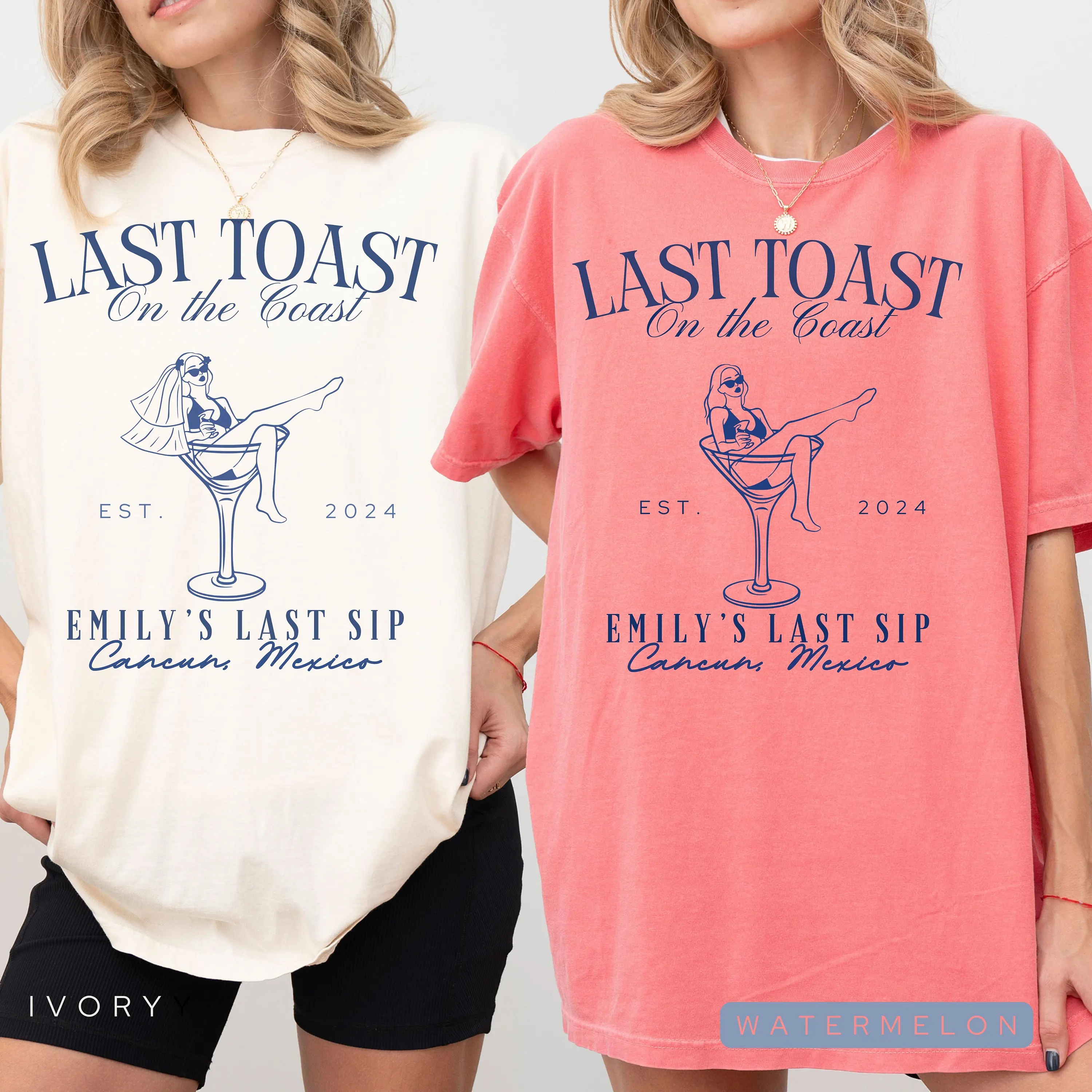 Last Toast On the CoasT T Shirt Beach Bachelorette Party Custom Personalized Girls Trip Bridal s