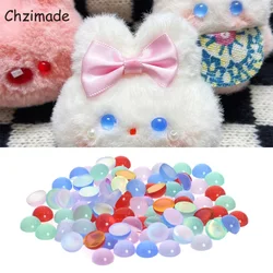 Chzimade 100Pcs Round Flat Eyes Resin Eyes for Stuffed Dolls Making Toys Dolls Toy Plush Diy Sewing Accessories