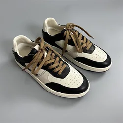 Withered 2024 Sneaker Shoes Spring New Casual Women's  Color-Blocking Genuine Leather Fashion Shoes