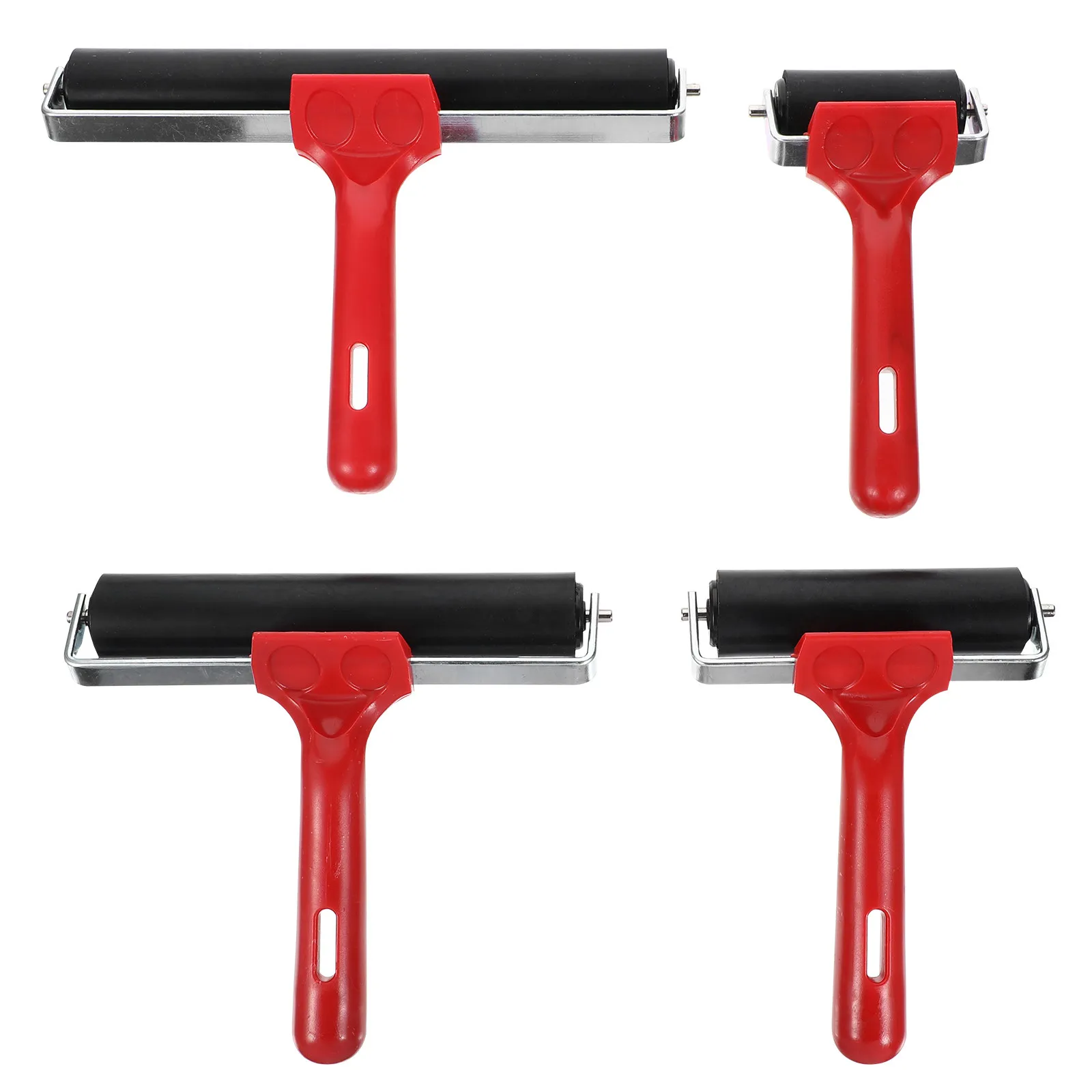 

Набор из 4 резиновых валиков для нанесения чернил с нескользящей ручкой для печати, рисования, рукоделия, творчества, штамповки и нанесения клея