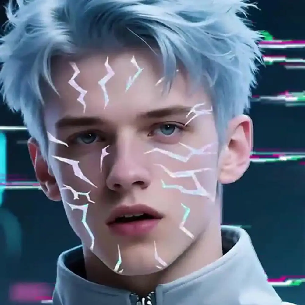 

New Sparkling Face Gems Dazzling Rhinestone Makeup Stickers Eye & Facial Accents Purple & Blue for Stage-Ready