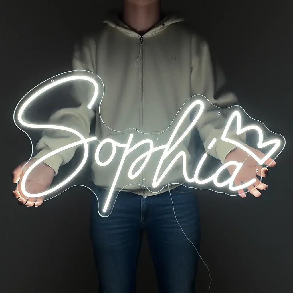 

Custom Neon Sign Kids Name Acrylic Neon Signs Birthday Logo Personalized LED Light Gifts Family Home Wedding Bar cafe Wall Decor