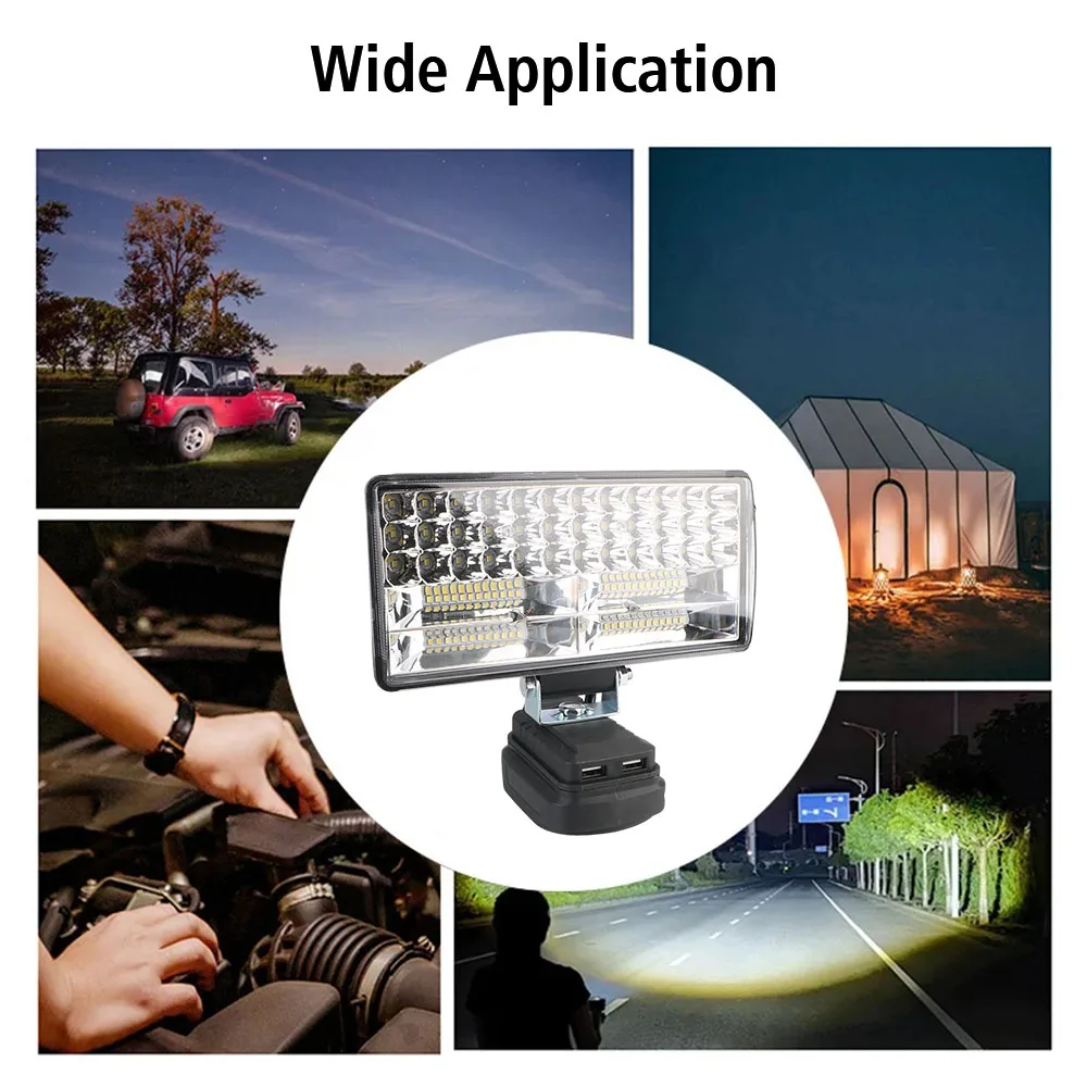 18V High Brightness LED Spotlights Torch Camping Lamp USB Chargers Emergency Lamps For Makita Li-batteries ​Working Light 8 Inch