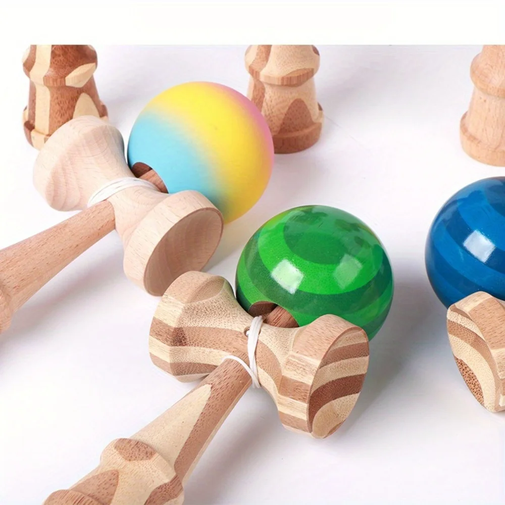 Kendamas Bambus DU Paint Outdoor Multifunktionaler Geschicklichkeitsball, Zaunreit- und Fangtrainingsball für Handkoordination – Detail 2