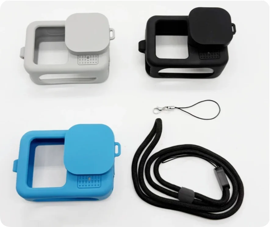 

For Gopro Hero 13 12 11 10 9 black Only Accessories case Protect Housing Shell Protector Rubber Silicone + Lens Cap Strap