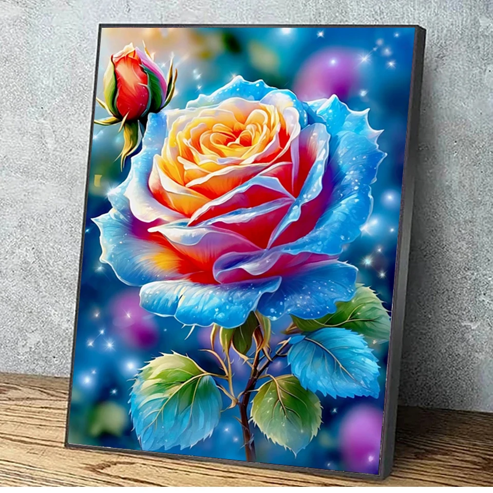 FD الراتنج DIY الماس اللوحة الجديدة 2024 روز الماس التطريز زهرة فسيفساء مجوهرات الملونة النباتات هدية تزيين المنزل #2