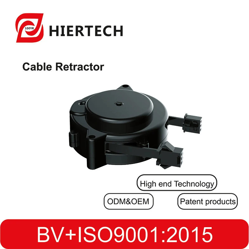 HIERTECH Compact Black Mini 3-Core Length of 0.8m Data Cable Reel - Customizable for Indoor& Outdoor Scenes Electronic Devices