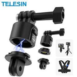 TELESIN Quick Release System Tripod Base Mount Adapter for GoPro Hero 13 12 11 10 9 DJI Action 3 4 5 Insta360 X2 X3 X4 Accessory