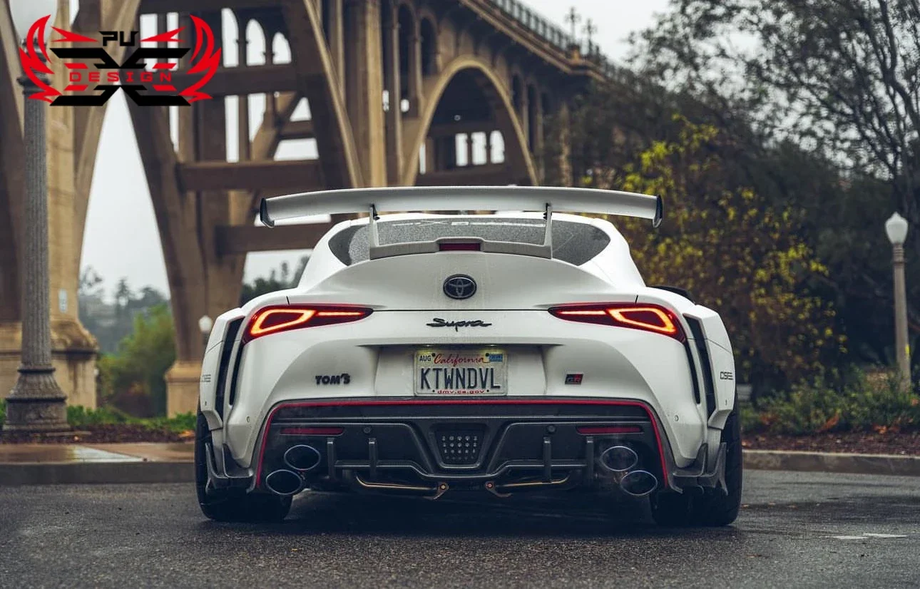 New Toms Style Real Carbon Fiber Rear Diffuser Rear Bumper Lips For  Supra A90 A91 MKV Body Kit