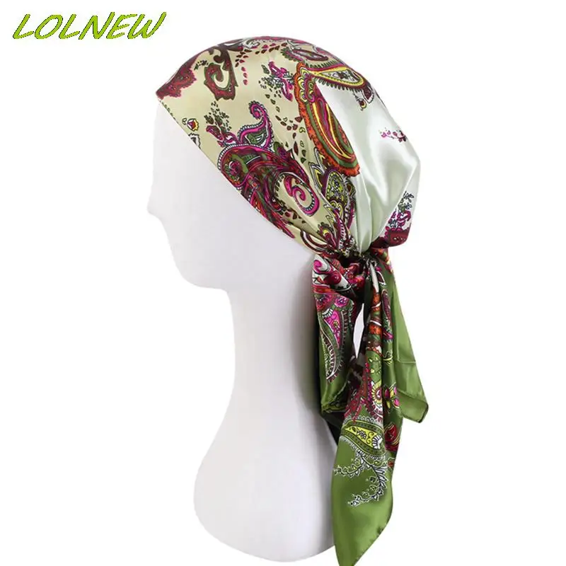 

Women Print Flower Hair Bow Scarf Knot Muslim Hat Bandana Scarf Headbands Turban Head Wrap Kerchief Lady Hair Accessories