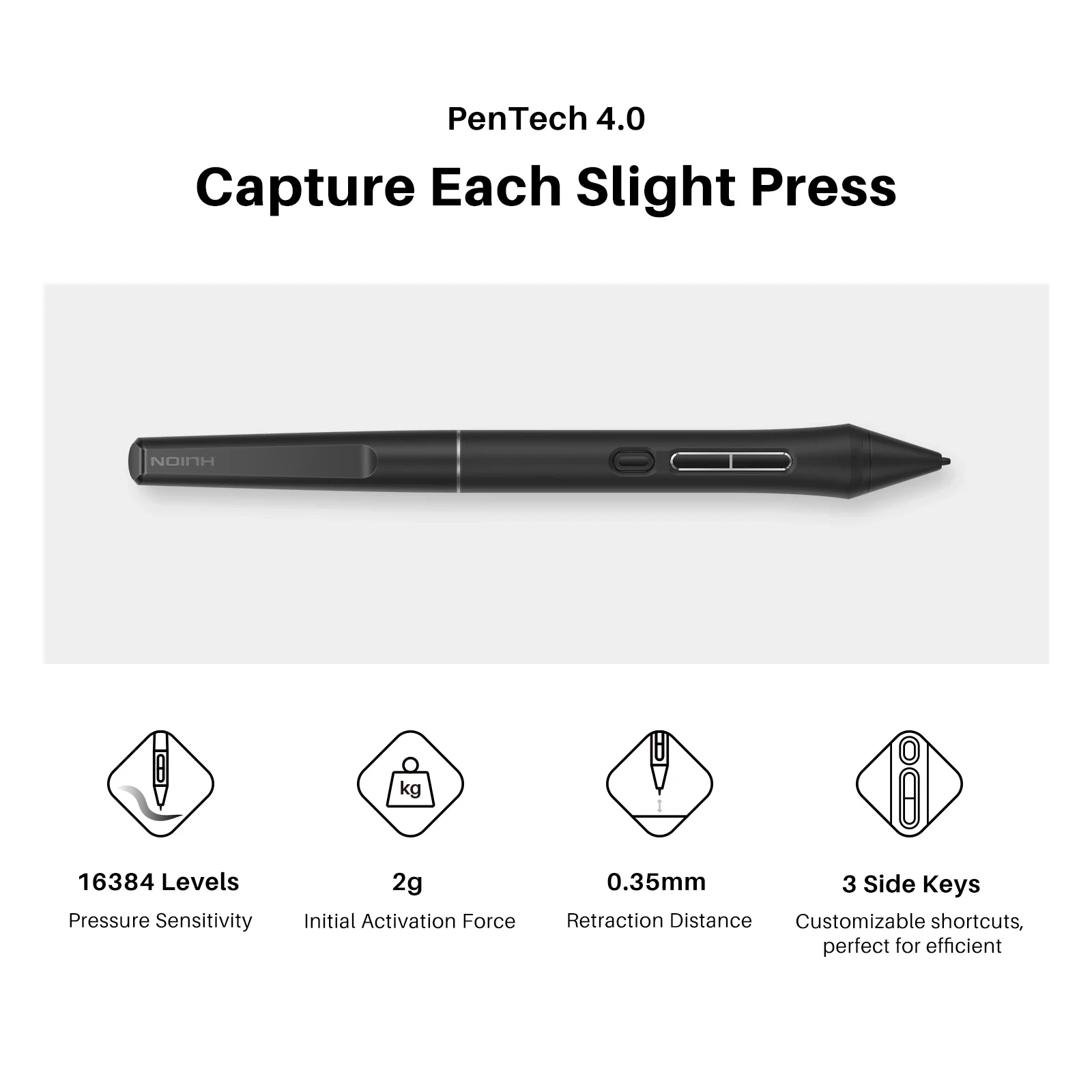 Huion Kamvas 13 Gen 3 描画ディスプレイ 13.3 インチ アート タブレット + アンチスパークル キャンバス ガラス、99% sRGB、PenTech 4.0 16384 ペン圧力