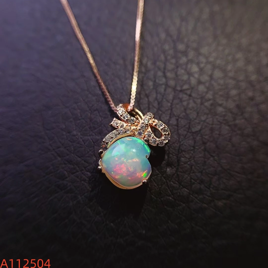 KJJEAXCMY Women's Pendant | Natural Opal with S925 silver , electroplated color retention process, high-clarity support testing