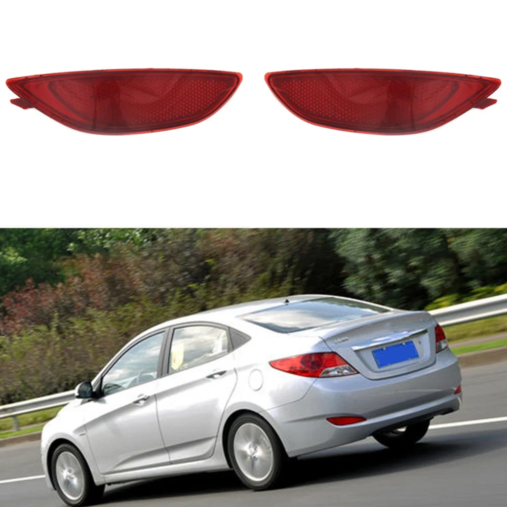 1 Pair Car Rear Bumper Reflector Brake Lamp Taillight Parking Fog Light for Hyundai Accent/Verna/Solaris 2008-2015