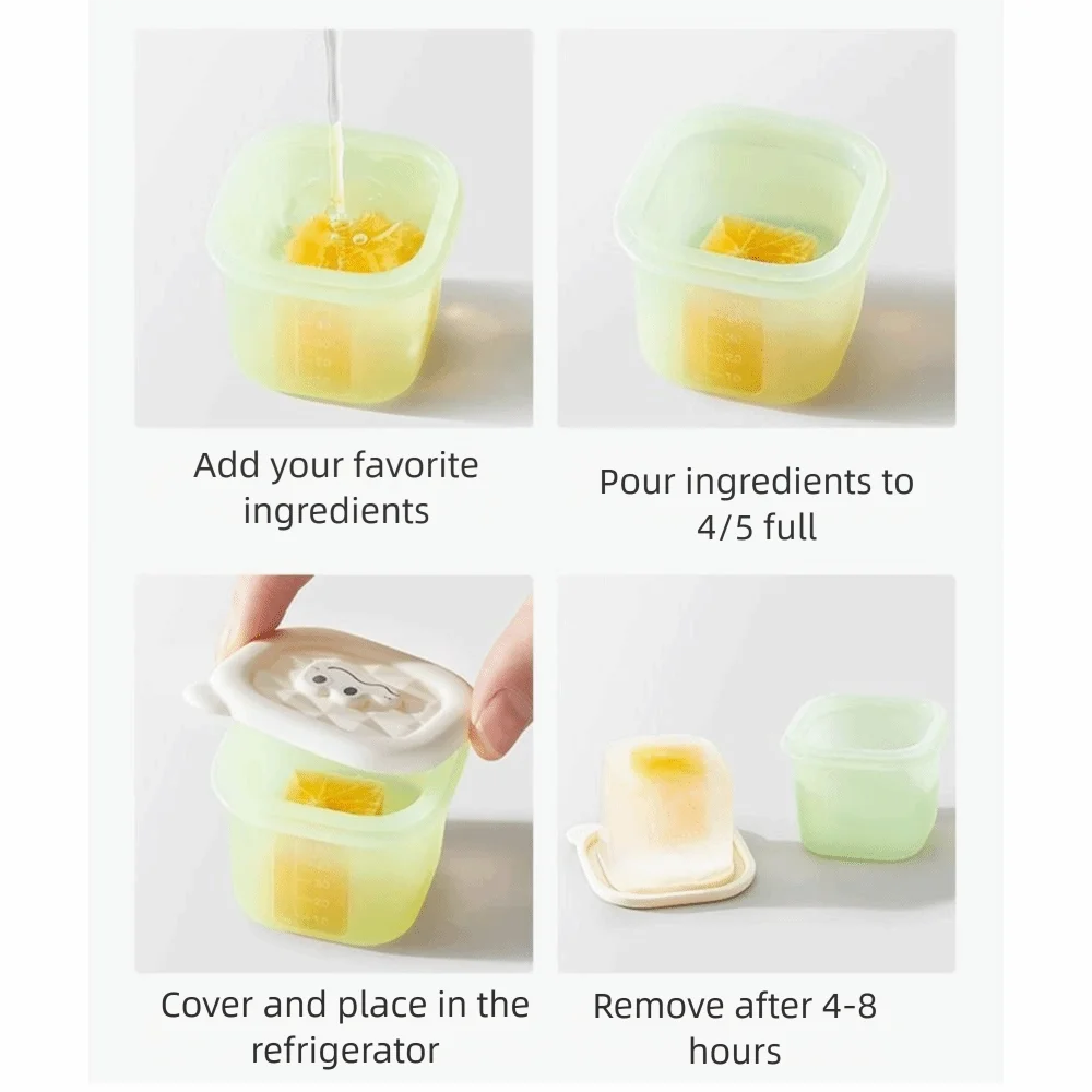 Vassoio per congelatore per alimenti per bambini con design a griglia 3/4/6, contenitore per alimenti per uso alimentare, resistente al calore, facile da rilasciare, forma quadrata