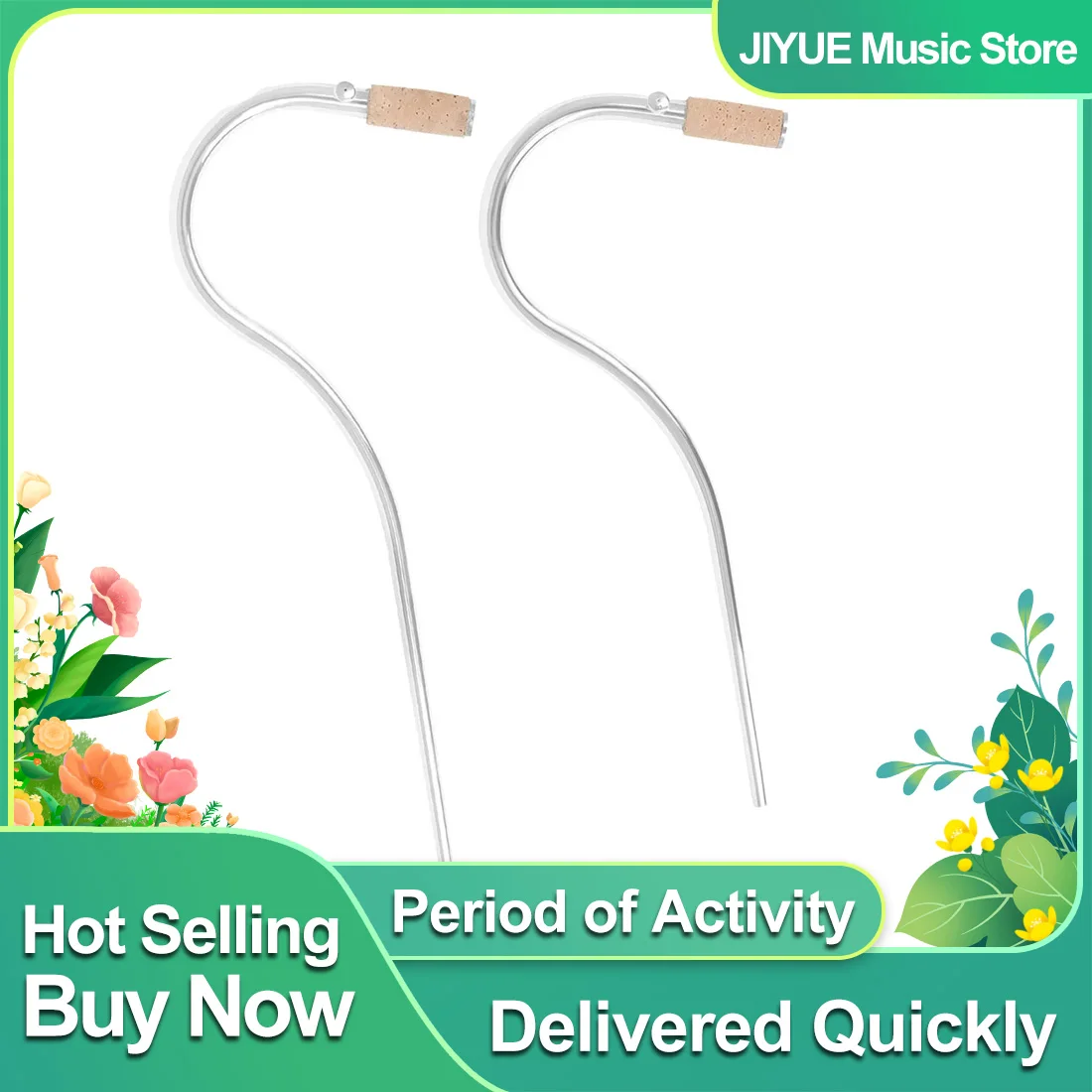 

2 Pcs Bassoon Silver Plated Curved Neck Arc Blowpipe Long and Short Curved Neck Pure Tone Pipe Woodwinds Instrument Accessories