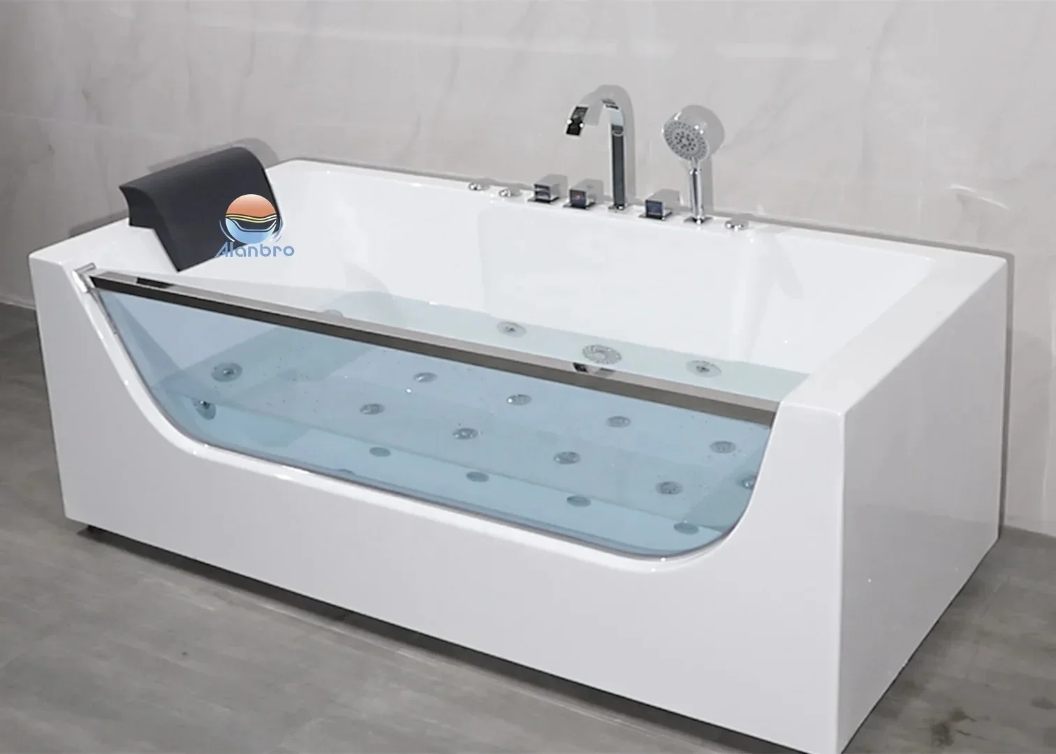 Vasca idromassaggio per interni ed esterni/spa Vasca da bagno Massaggio 2 Coppia Vasca da bagno idromassaggio in vetro Soaking 1 pezzo Design grafico Moderno reversibile