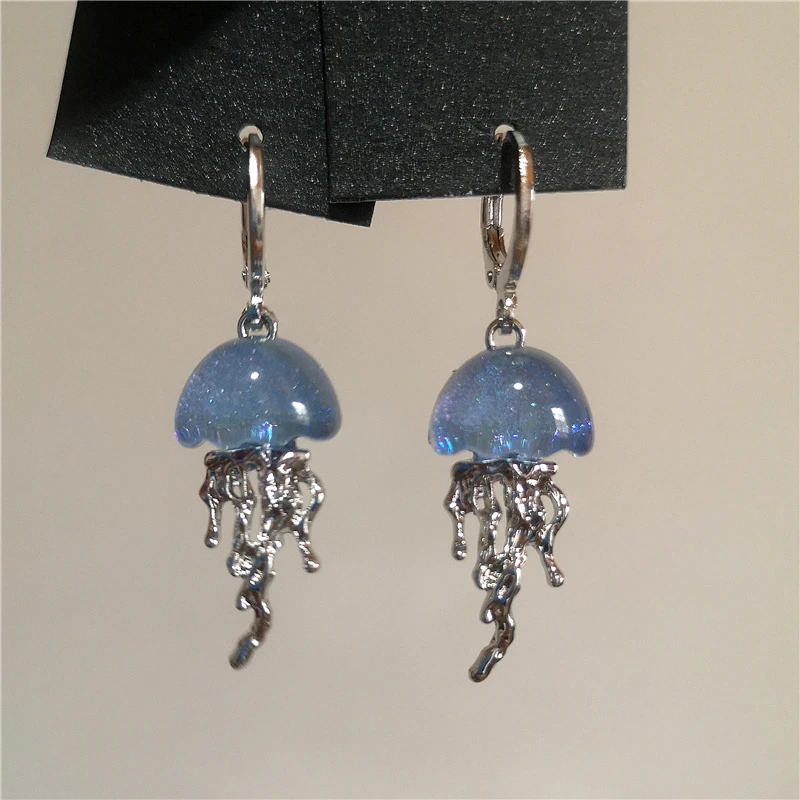 

Милые синие серьги-подвески в виде медуз для женщин и девушек, уникальные эстетичные украшения в стиле 2000-х, Harajuku, EMO, винтажные ювелирные аксессуары