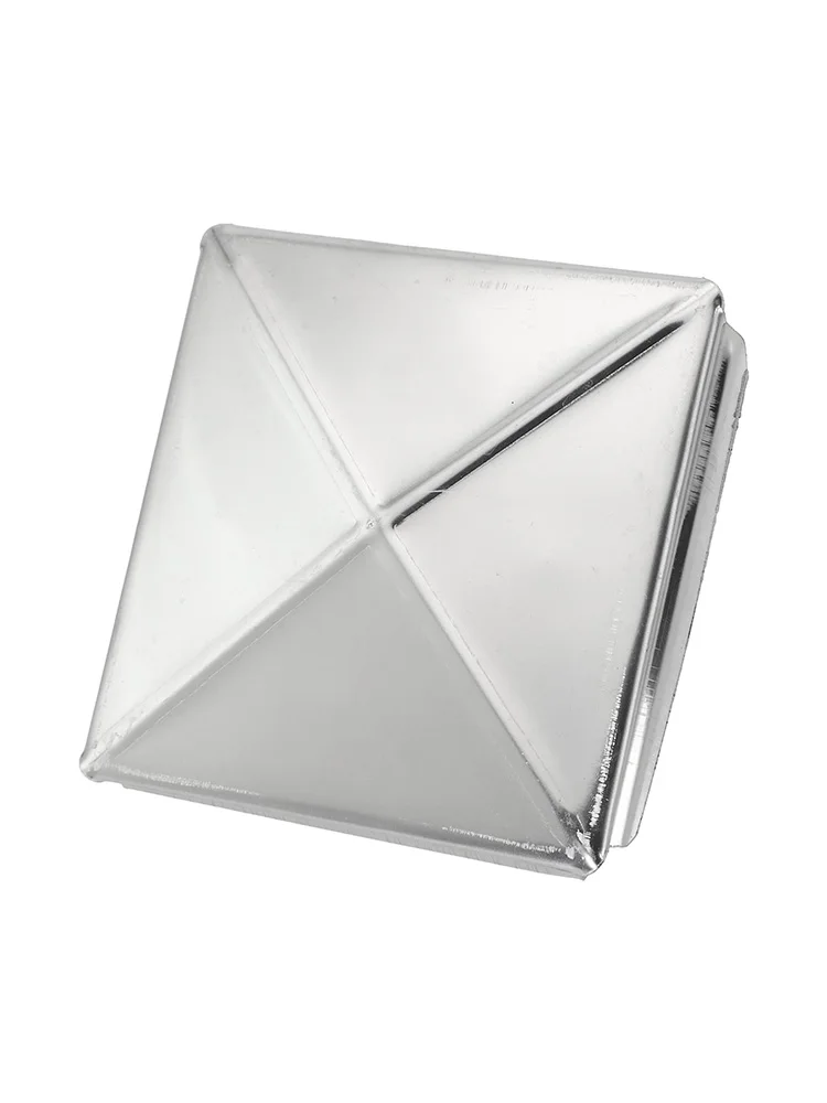 1/10Pcs Square Pipe Stainless Steel Hole Plug- Insert End Cap Decorative Pyramid Shape Post Cap Cover 40/50/60/80/100mm