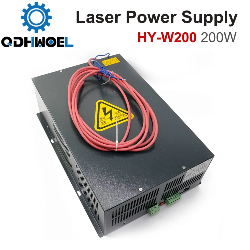 QDHWOEL 200W HY-W200 CO2 Laser Power Supply 180W-200W for Laser Engraving and Cutting Machine