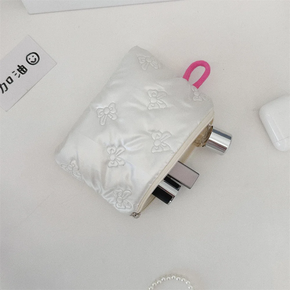 Sweet Bow Women\'s Zipper Coin Purse Handbags Female Small Cosmetic Storage Bags Portable Makeup Case Girls Lipstick Mini Pouch