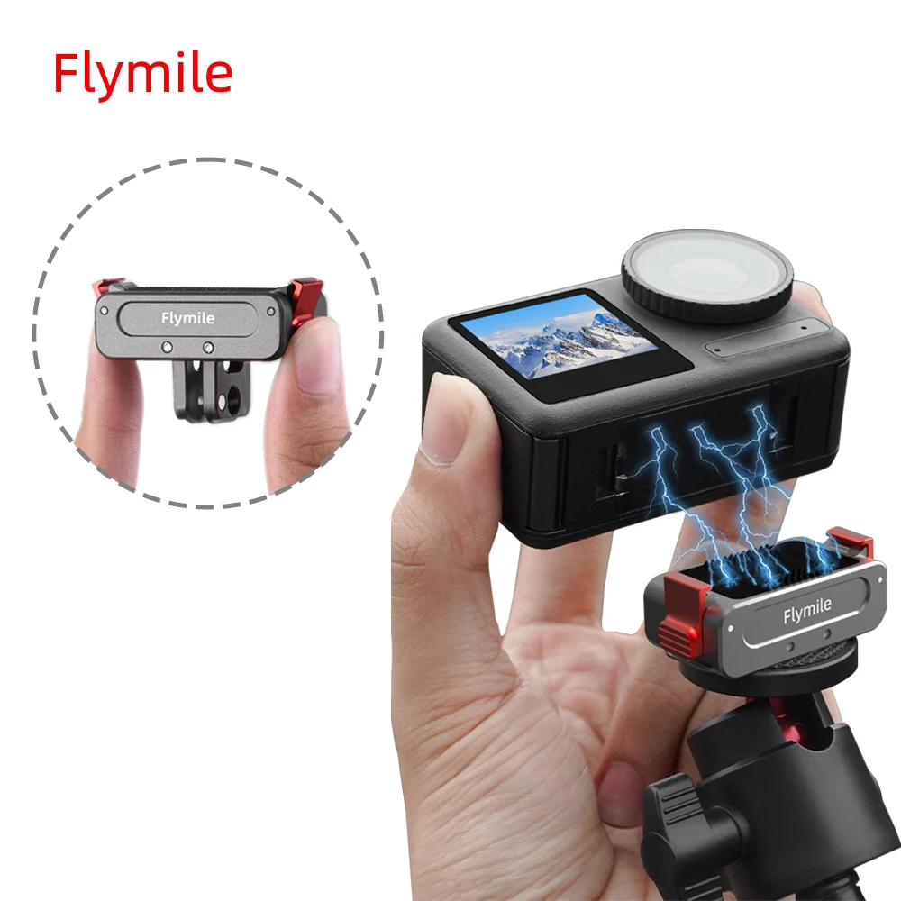 

Flymile Aluminum Alloy Magnetic Quick Release for Dji Osmo Action 5 Pro/4/3, with 1/4 Screw Hole & Foldable Interface Adapter