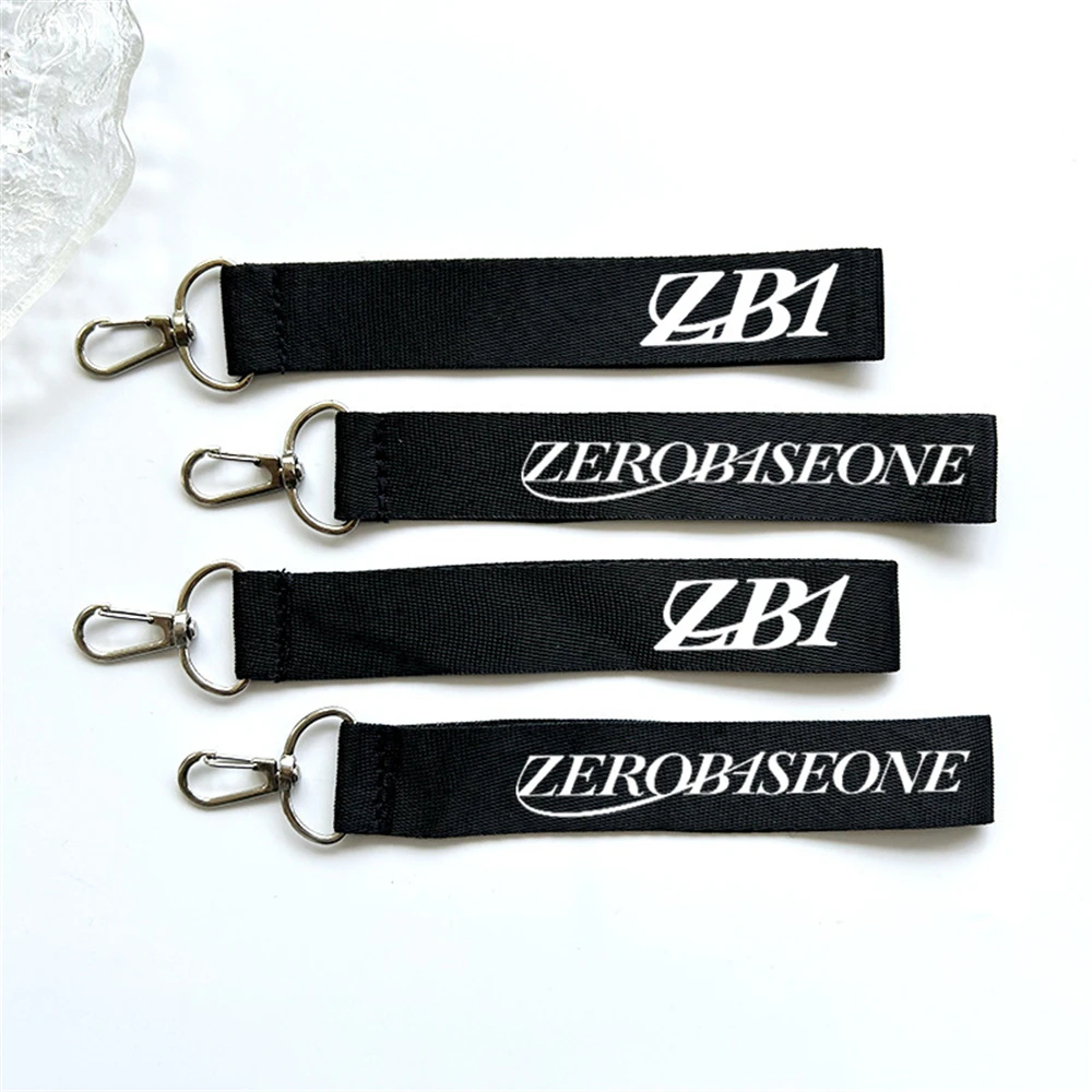 KPOP ZB1 Keychain Pendant ZEROBASEONE Leter Printing Nylon Cell Phone Lanyard Bag Pendant Hanbin WooHyun ZhangHao Fans Gift