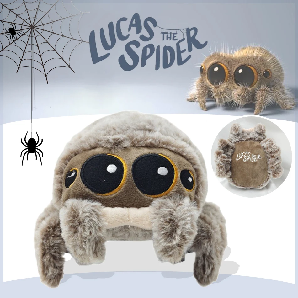 Lindo juguete de peluche de araña pequeña, animal de peluche suave, muñeca bebé de dibujos animados para niños, decoración de sala de juegos de películas, regalo de cumpleaños