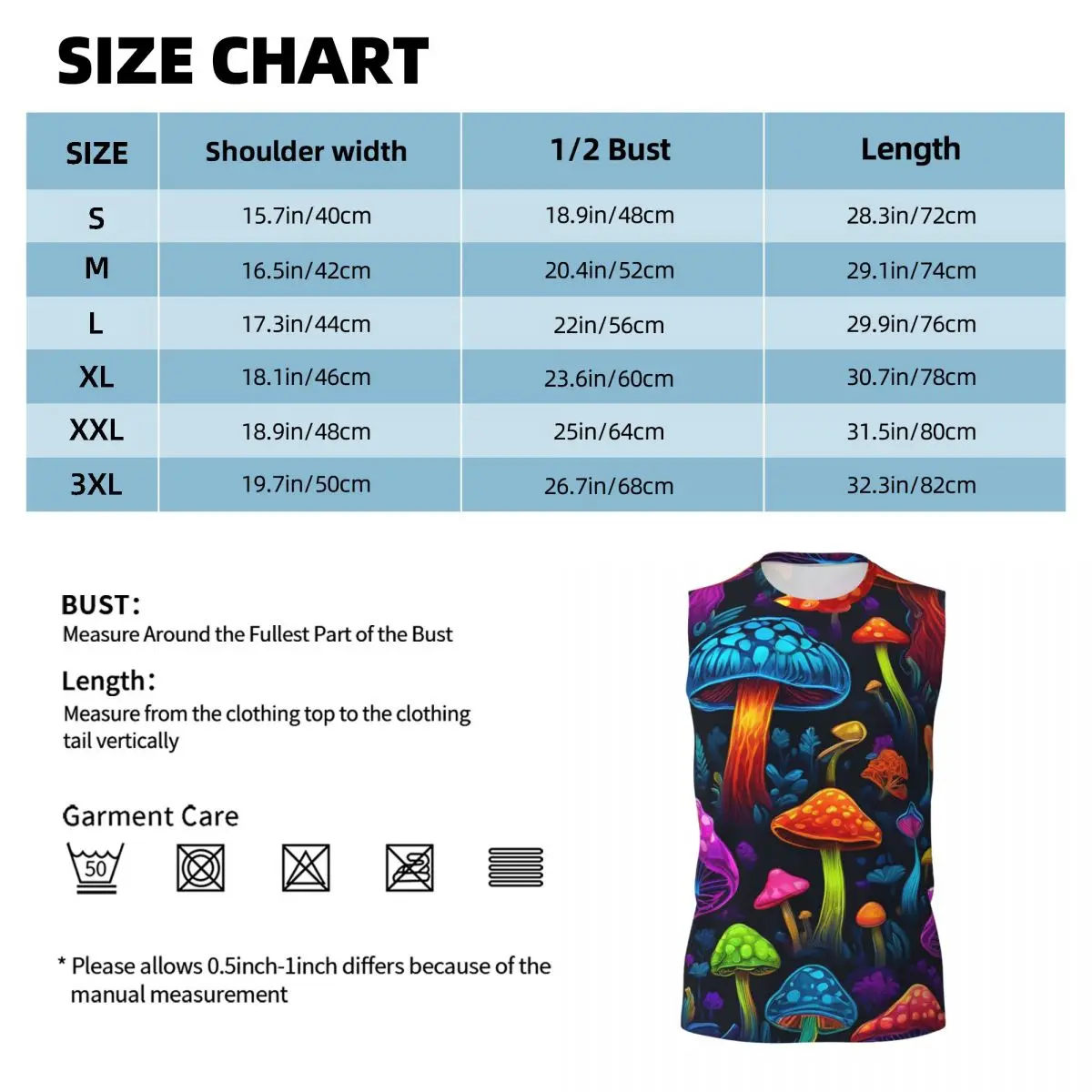 Psychedelic Magic Mushrooms Print Lava Men Printed Sleeveless T-shirt Casual Hip Hop Street Style Beach Holiday Tank Tops