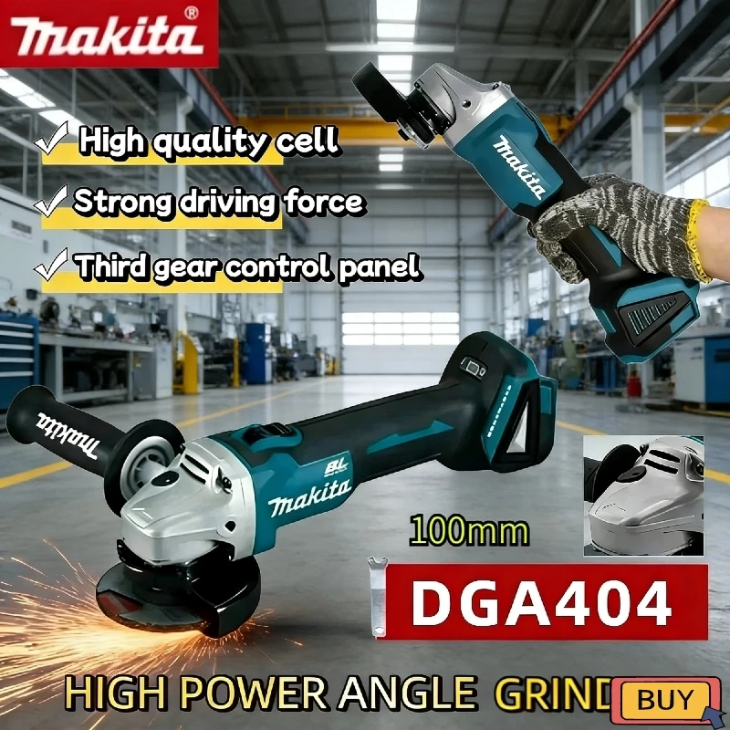 

Аккумуляторная угловая шлифмашина Makita DGA404 100 мм, бесщеточная, многофункциональный инструмент для шлифовки, полировки и резки металла и дерева, 18В