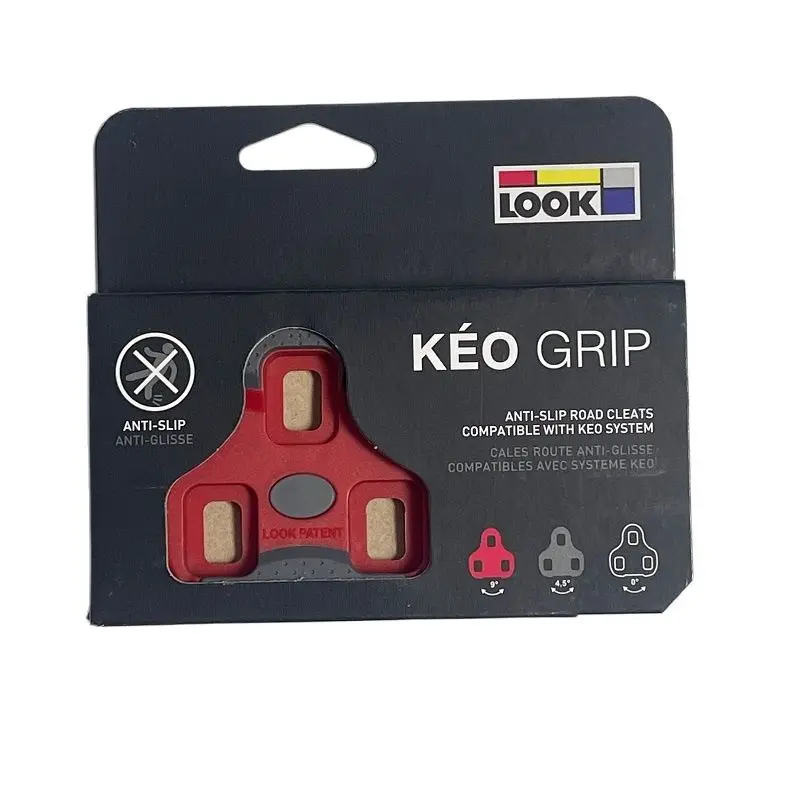 LOOK KEO Compatible Pedal Grip Cleats for Road Bike PLASTIC RED GREY BLACK