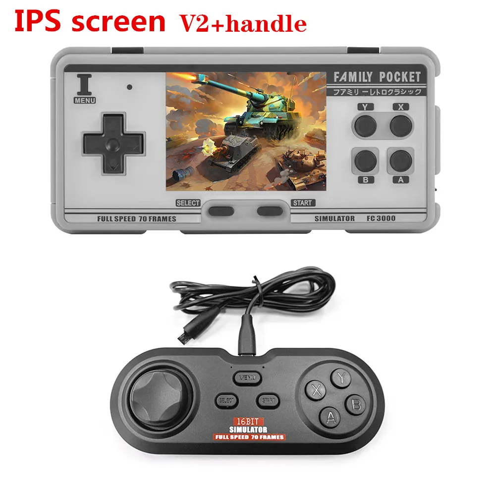 2023 Handheld Game Console Video Gaming Console with 4000+ Retro Games 10 Simulator FC3000 V2 Pocket Game Player IPS Screen