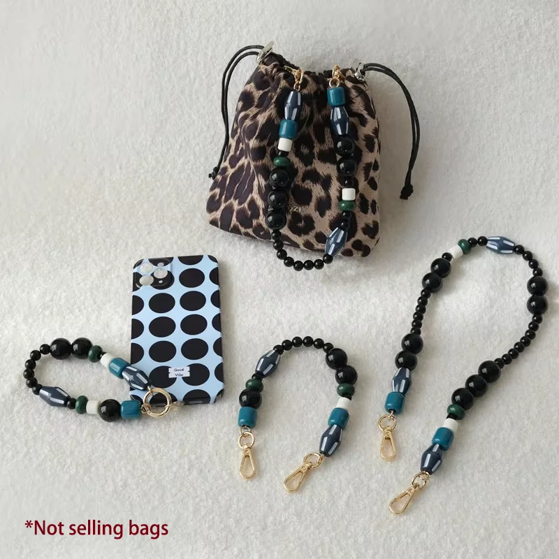 Woman Bag Accessory Black Beige Red Acrylic Resin Beads Parts Handcrafted Wristband Women Replacement Bag Handle Chain