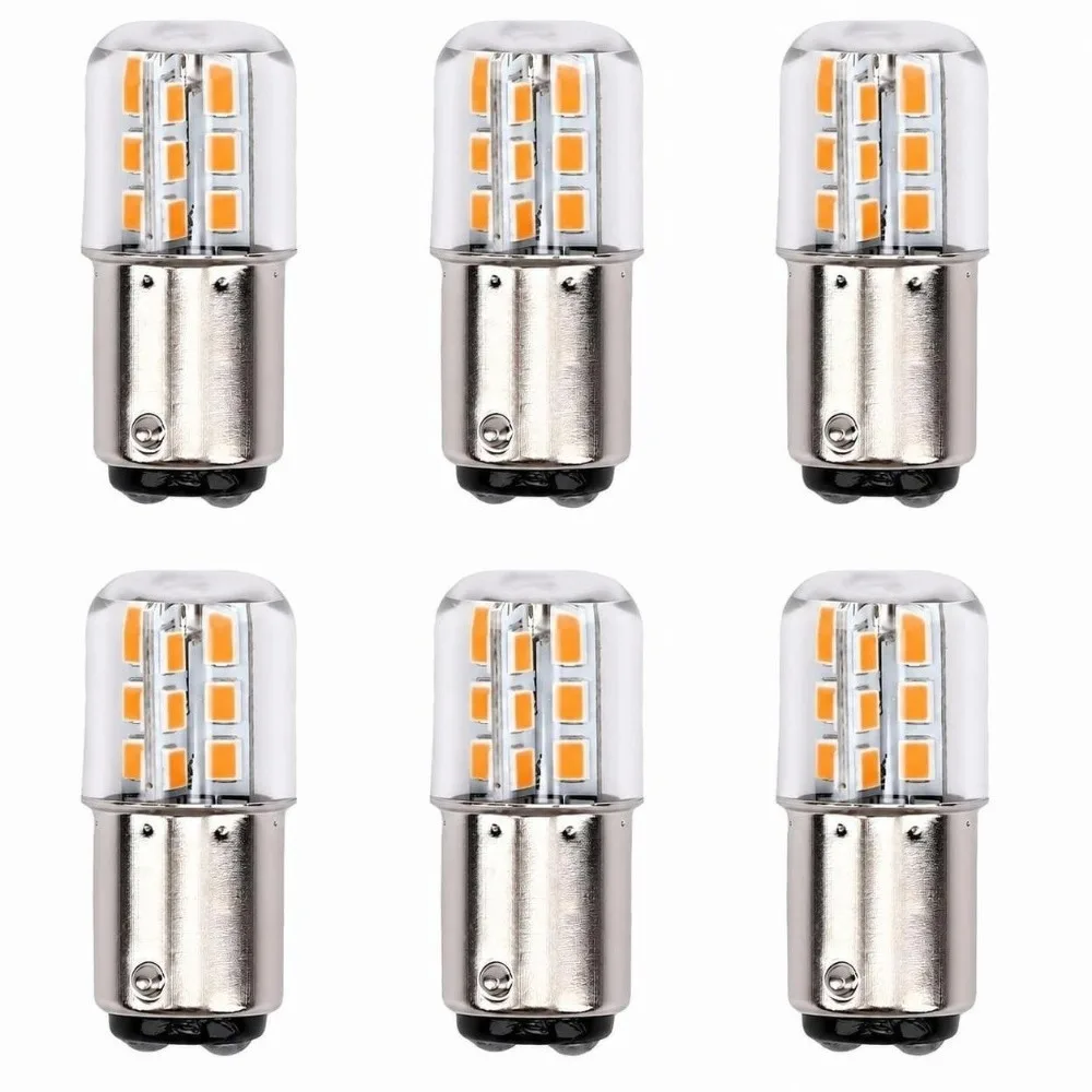 6 Pack Long Life BA15D LED Bulbs 3W AC/DC12V LED Light Bulb Double Contact CRI 80+ Bayonet Base Bulbs Camper