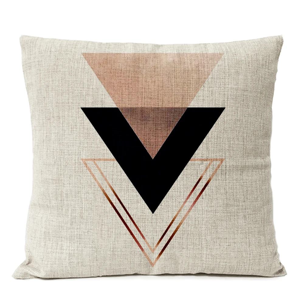 Nordic Deer Golden Geometric Pillow Case Loving Heart Black Grey Geometry Deer Decorative Pillows Sofa Home Decor Cushion Covers