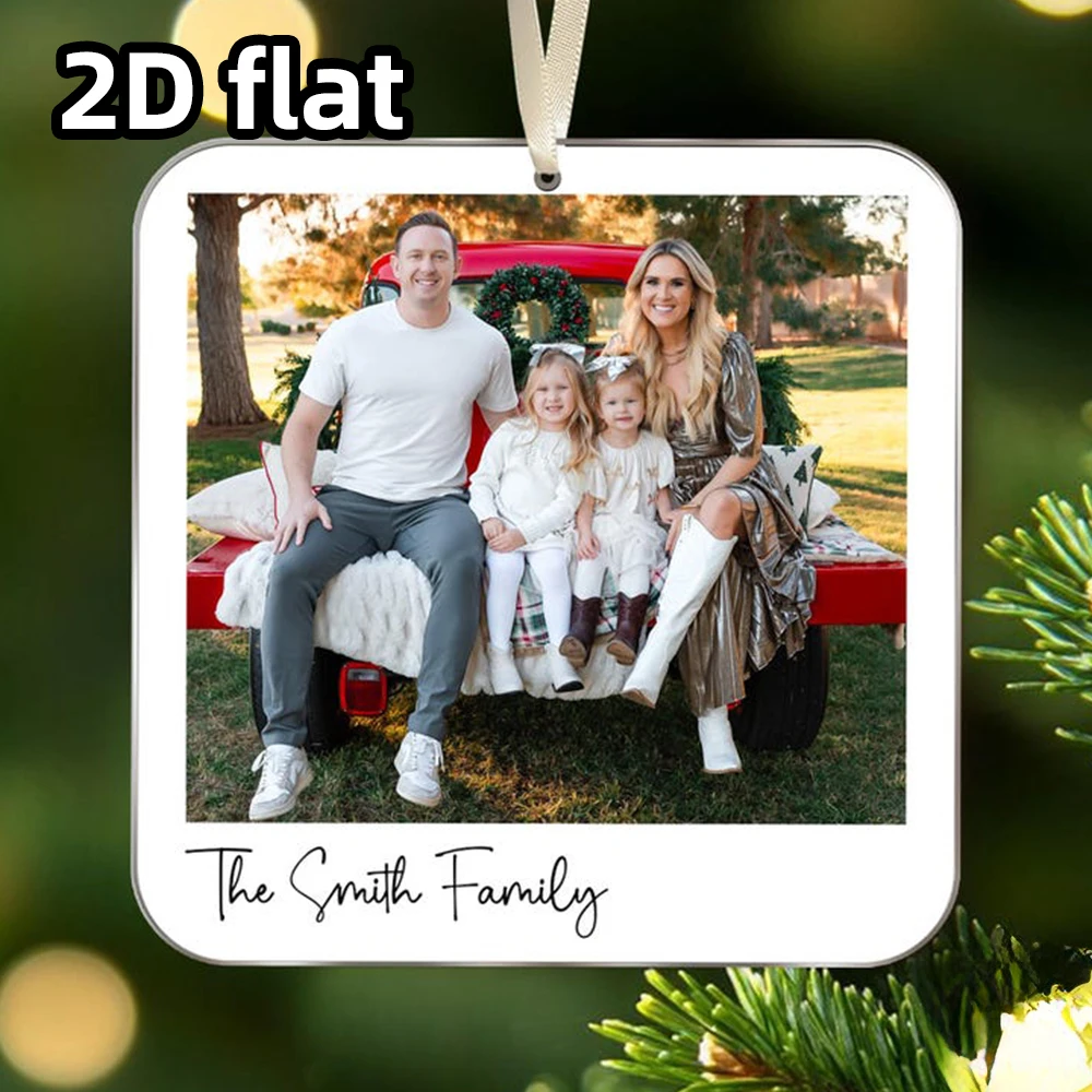 Personalized Christmas Photo Ornament 1PC, Couple Gift, Newborn Baby Photo Decoration, Family Picture Keepsake