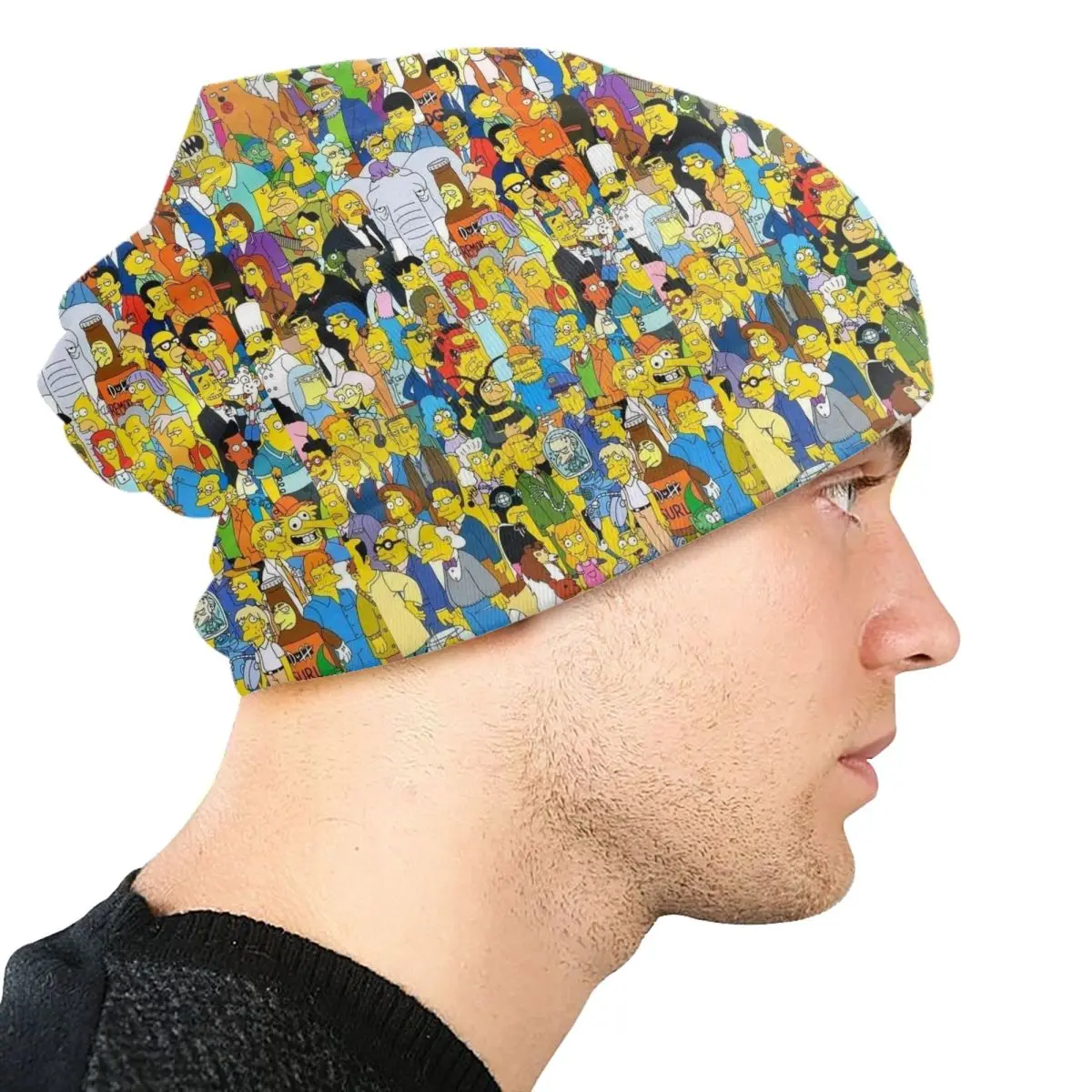 مخصص أنيمي سمبسنز Skullies Beanies قبعات موضة شتاء دافئ النساء الرجال قبعات منسوجة الكبار للجنسين بونيه القبعات
