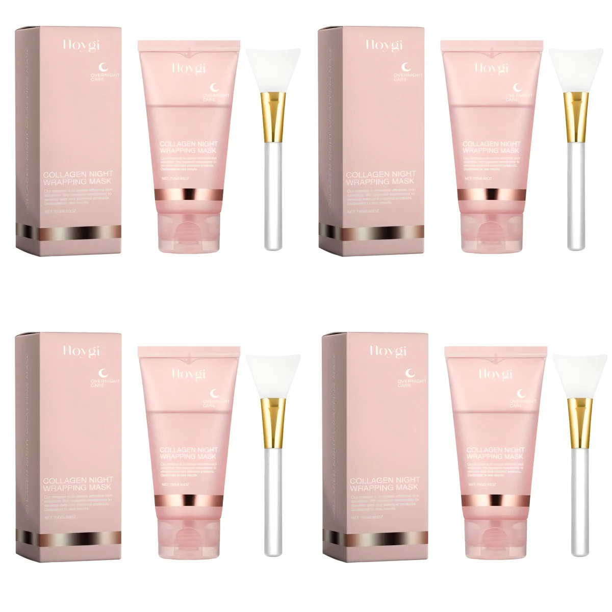

Hoygi Collagen Peel Off Mask Four Bottles- Hydrating Face Mask for Moisturizing & Pore Cleansing, Centella Extract, Gentle Formu