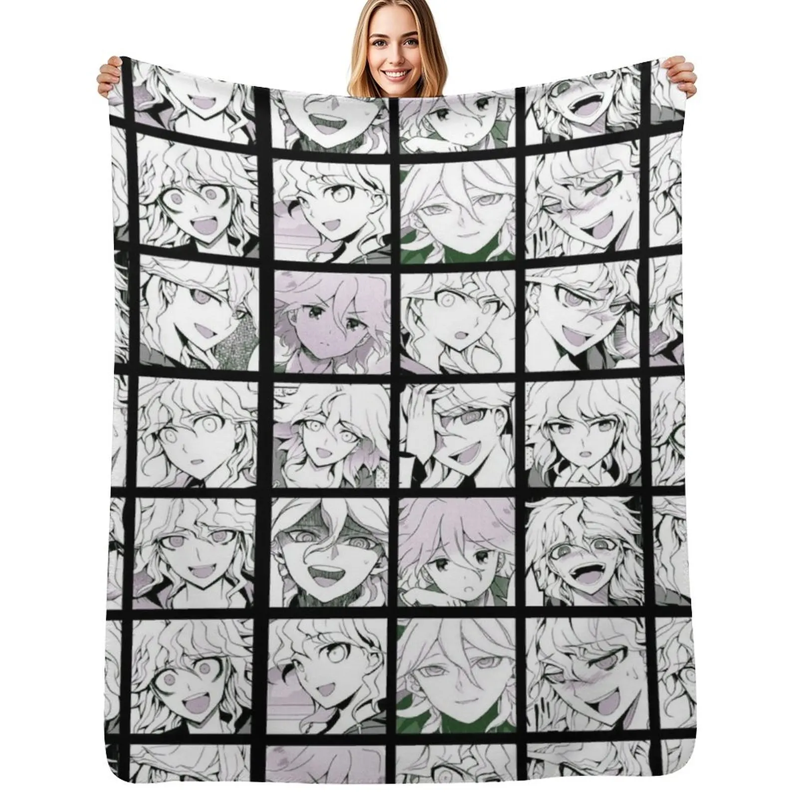

Nagito Manga Collection (Colored) Throw Blanket Cozy Home Blanket Gift for Christmas Holiday