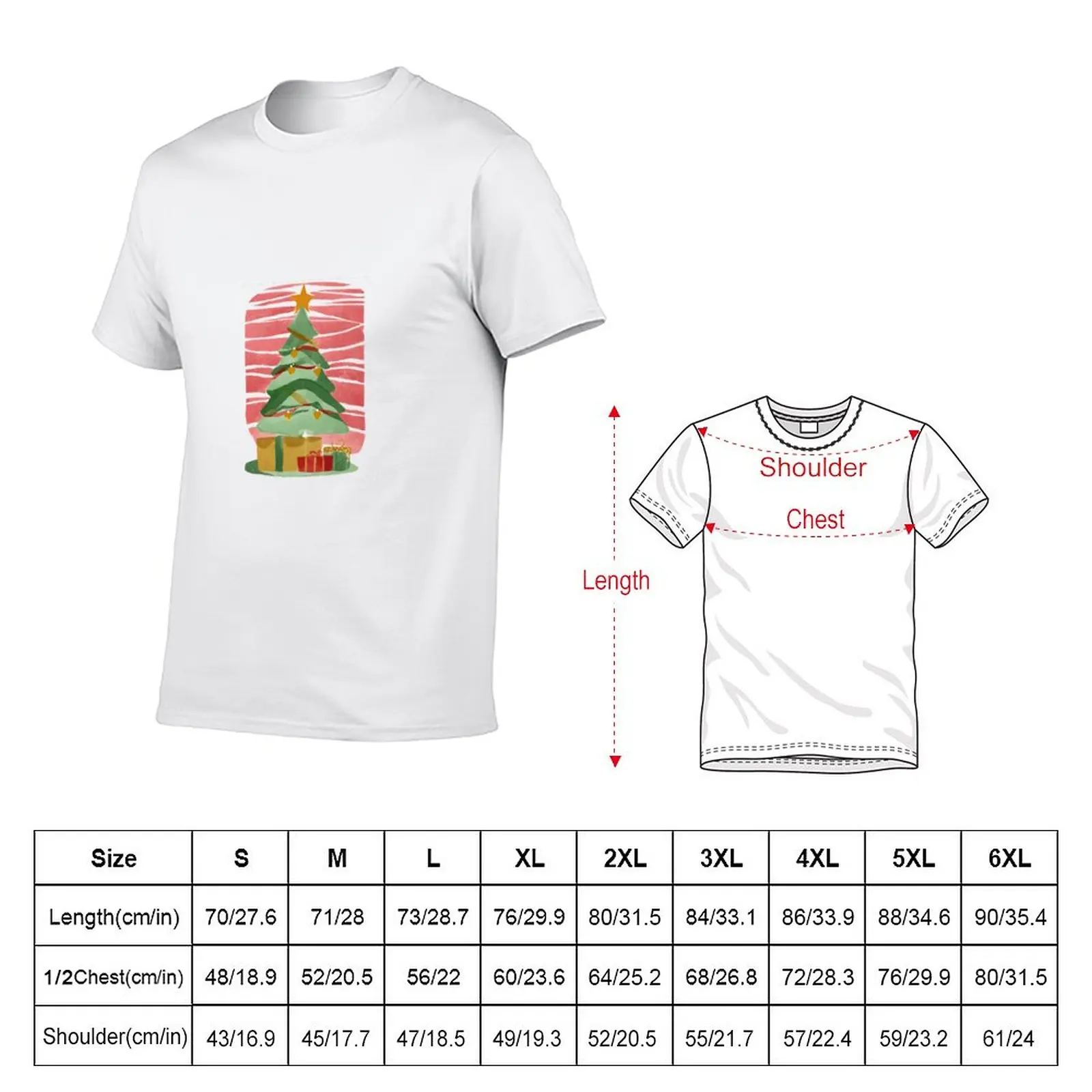 Fun Christmas Tree Ink drawing T-Shirt cute tops man clothes t shirts for men pack