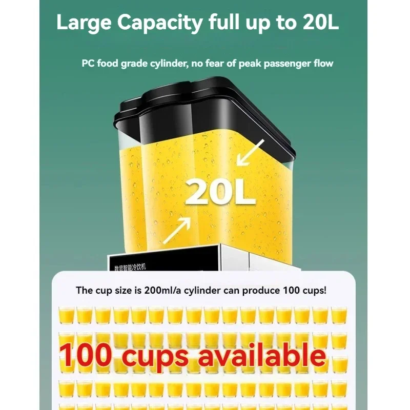 New 20L Beverage Machine Commercial Cold And Hot Scan Code Single Cylinder Cold Drink Machine Automatic Plum Soup Juice Machine