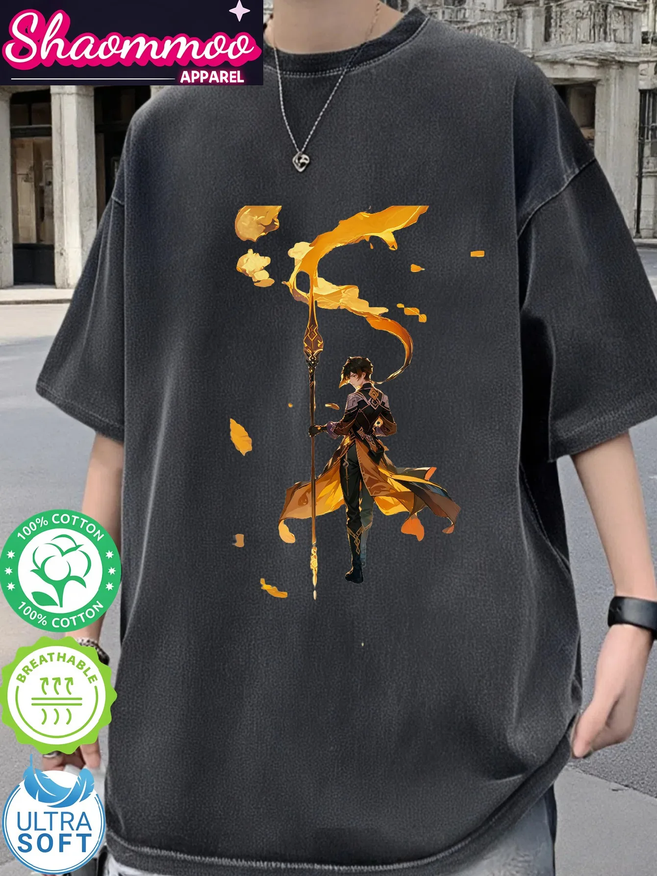 

Футболка Genshin Impact Камисато Аято, толстовки, женская одежда, футболка унисекс для пар, пуловеры с графическим принтом для девочек, большие размеры