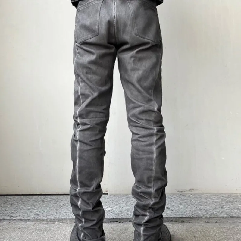 Wasteland Style Distressed Retro Niche Designer Jeans Men's Dark Avant-Garde Matchet Pants Trousers