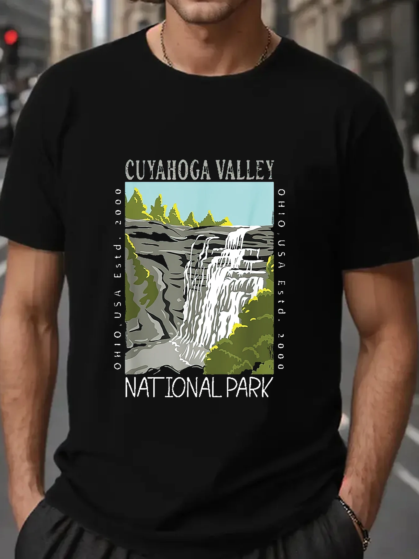 

Винтажная Футболка Cuyahoga Valley National Park Ohio, Мужская хлопковая футболка с принтом, модная одежда