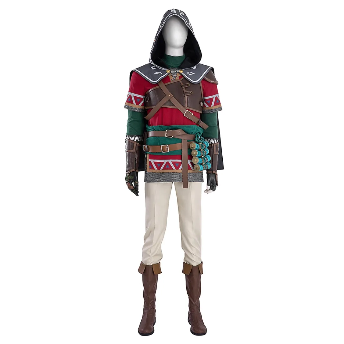 Game Tears of Kingdom Link Hylian Cosplay Costume Men's Suit with Shoes Halloween Carnival Party Costume