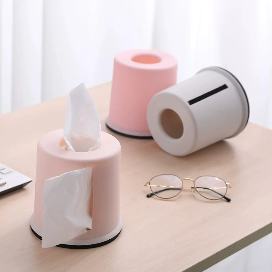 European plastic paper box creative living room household tissue box simple cute napkin restaurant coffee table roll paper tube